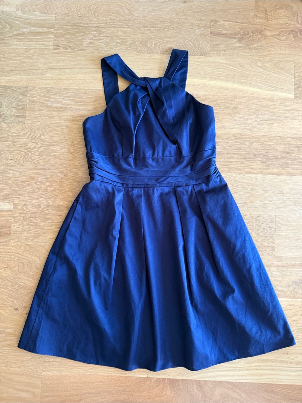 David's Bridal Navy Fit-and-Flare Dress